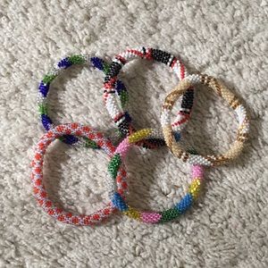 Set of 5 Nepal Beaded Bracelets